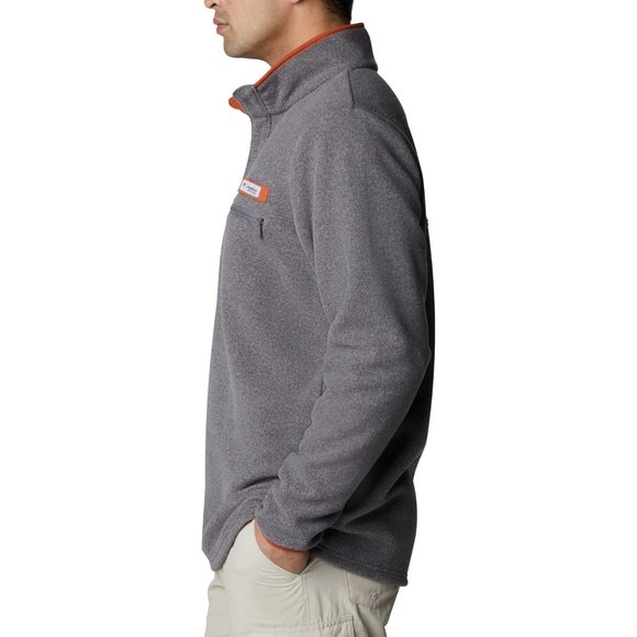 Columbia Men's Texas Longhorns Harborside Fleece 1/2 Zip PFG Jacket Gray Medium - Picture 2 of 6